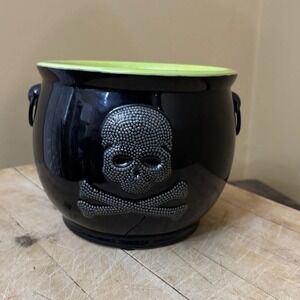 Yankee Candle Raven Night SKULL CAULDRON Jar Candle Holder / Witches‎ Brew